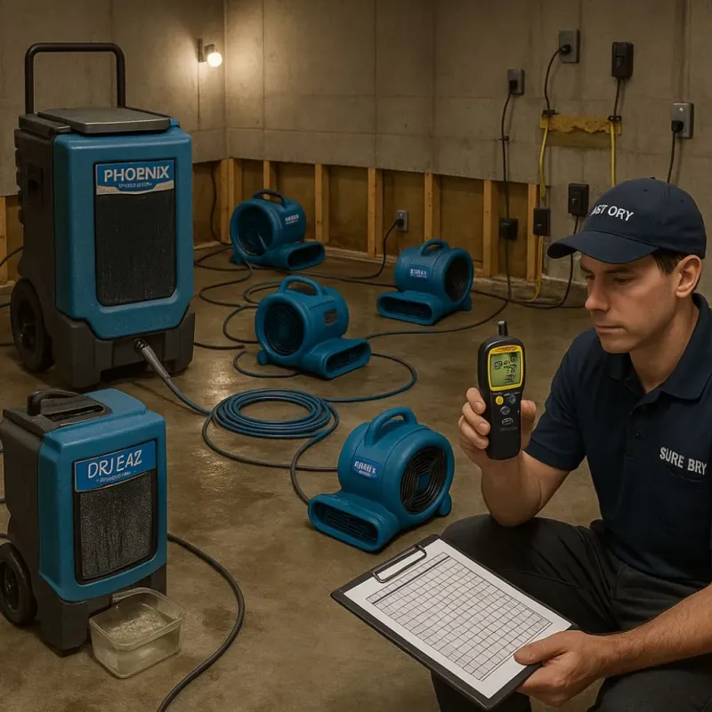 Structural Drying and Dehumidification process in Steele County, ND